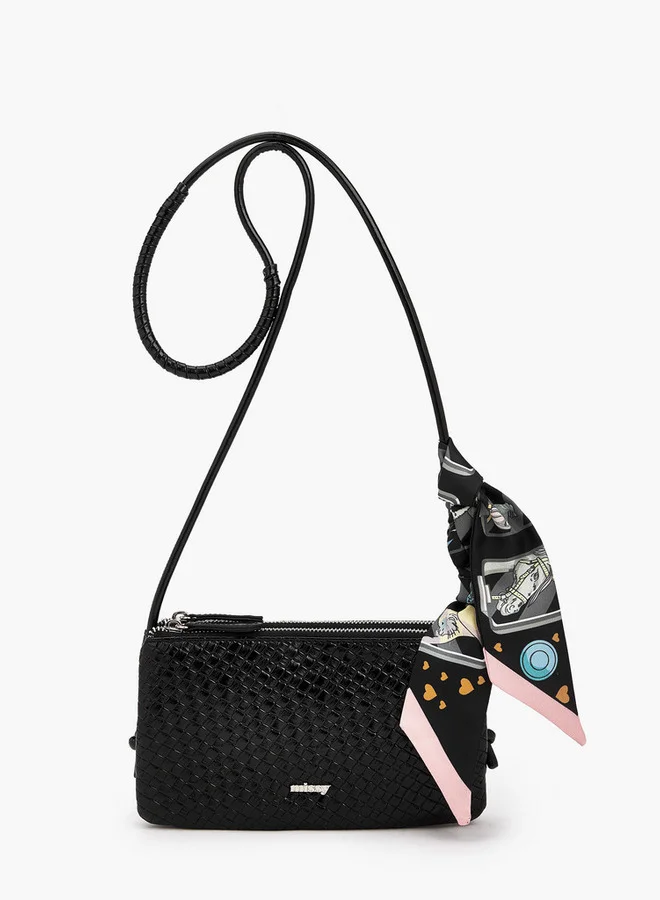 ميسي Textured Crossbody Bag With Strap Handle